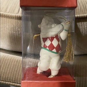 Lenox golfing Santa ornament in original box
